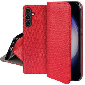 Кожен калъф тефтер и стойка Magnetic FLEXI Book Style за Samsung Galaxy S23 FE 5G SM-S711B червен 