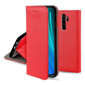 Кожен калъф тефтер и стойка Magnetic FLEXI Book Style за Xiaomi Redmi Note 8 Pro червен 