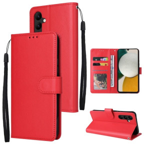 Луксозен кожен калъф тефтер стойка и клипс FLEXI за Samsung Galaxy A05s SM-A057F червен 