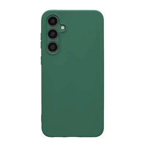 Луксозен силиконов гръб ТПУ ултра тънък МАТ PREMIUM CASE за Samsung Galaxy A55 5G SM-A556V тъмно зелен 