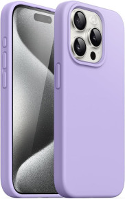 Луксозен силиконов гръб ТПУ ултра тънък SOFT FASHION CASE за Apple iPhone 15 Pro 6.1 лилав 
