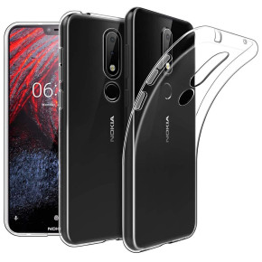 Силиконов гръб ТПУ ултра тънък за Nokia 6.1 Plus 2018 кристално прозрачен 