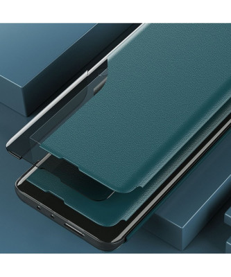   Луксозен кожен калъф тефтер ултра тънък SMART и стойка за Samsung Galaxy A72 4G A725F / Samsung Galaxy A72 5G A726B тъмно зелен 