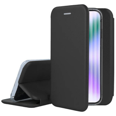   Луксозен кожен калъф тефтер ултра тънък Wallet FLEXI и стойка за Apple iPhone 14 Pro 6.1 черен 