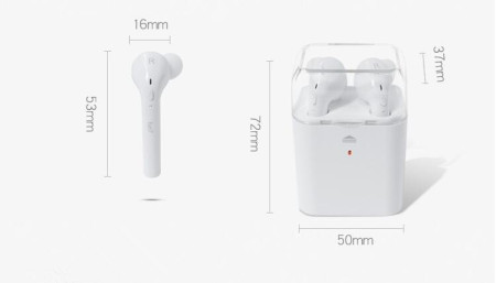 Слушалки Слушалки безжични Безжични слушалки BLUETOOTH AIR PODS TWINS за Apple iPhone 7 4.7 / Apple iPhone 8 4.7 / Apple iPhone 7 Plus 5.5 и други бели