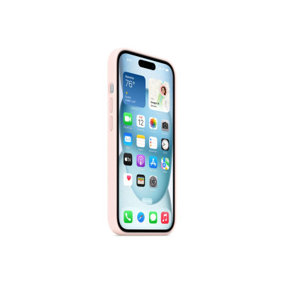   Луксозен силиконов гръб оригинален MT0U3ZM/A OFFICIAL Apple Silicone Case With MagSafe за Apple iPhone 15 6.1 розов/Light Pink