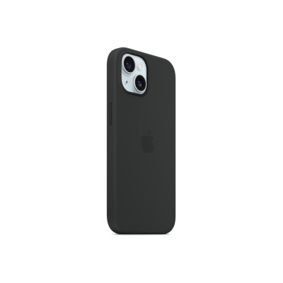   Луксозен силиконов гръб оригинален MT103ZM/A OFFICIAL Apple Silicone Case With MagSafe за Apple iPhone 15 Plus 6.7 черен