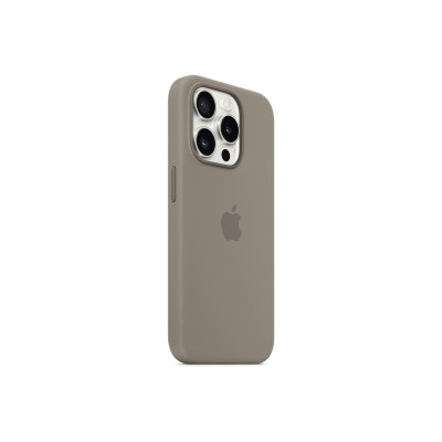   Луксозен силиконов гръб оригинален MT1E3ZM/A OFFICIAL Apple Silicone Case With MagSafe за Apple iPhone 15 Pro 6.1 бежов/Clay