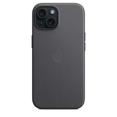   Луксозен твърд текстилен гръб оригинален MT423ZM/A OFFICIAL Apple FineWoven Case With MagSafe за Apple iPhone 15 Plus 6.7 черен