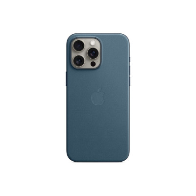   Луксозен твърд текстилен гръб оригинален MT4Q3ZM/A OFFICIAL Apple FineWoven Case With MagSafe за Apple iPhone 15 Pro 6.1 тъмно син / Pacific Blue