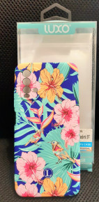  Луксозен силиконов гръб ТПУ LUXO PHOSPHORESCENT CASE за Xiaomi Redmi 9T / Xiaomi Poco M3 /Xiaomi Redmi 9T NFC розови цветя и птичка