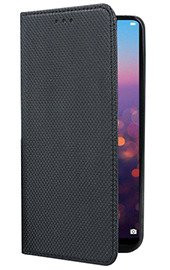 Кожен калъф тефтер и стойка Magnetic FLEXI Book Style за Huawei Nova Y70 / Huawei Nova Y70 Plus черен 