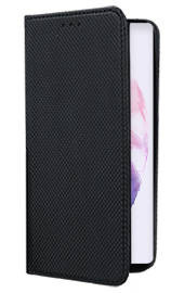 Кожен калъф тефтер и стойка Magnetic FLEXI Book Style за Samsung Galaxy S22 5G SM-S901B черен 