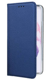 Кожен калъф тефтер и стойка Magnetic FLEXI Book Style за Samsung Galaxy S22 5G SM-S901B син 