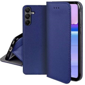 Кожен калъф тефтер и стойка Magnetic FLEXI Book Style за Samsung Galaxy A55 5G SM-A556V син 