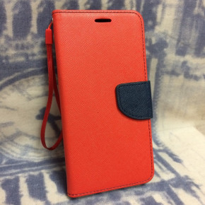 Кожен калъф тефтер със стойка и клипс FLEXI Fancy за Nokia 5 TA-1024 червен