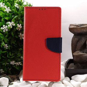 Кожен калъф тефтер със стойка и клипс FLEXI Fancy за Nokia 6.1 Plus 2018 червен 