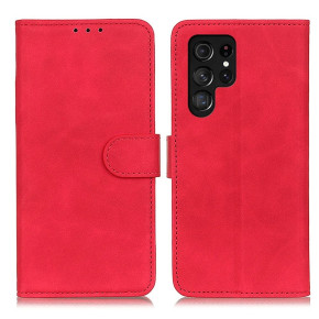 Луксозен кожен калъф тефтер стойка и клипс FLEXI за Samsung Galaxy S24 Ultra 5G SM-S928B червен 