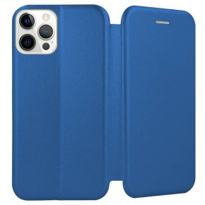 Луксозен кожен калъф тефтер ултра тънък Wallet FLEXI и стойка за Apple iPhone 13 Pro син 