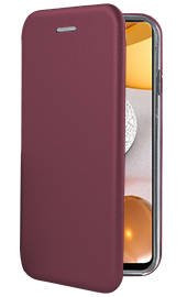 Луксозен кожен калъф тефтер ултра тънък Wallet FLEXI и стойка за Samsung Galaxy A42 5G A426F винен / бордо