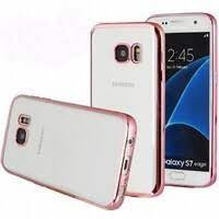 Луксозен силиконов гръб ТПУ прозрачен Fashion за Samsung Galaxy S7 EDGE G935 златисто розов кант