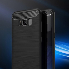 Луксозен силиконов гръб ТПУ ултра тънък Карбон за Samsung Galaxy S8 Plus G955 черен