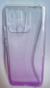 Луксозен силиконов гръб Gradient за Redmi 10C / Xiaomi Poco C40 прозрачен преливащ към лилаво 