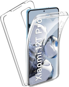 Луксозен ултра тънък Поли-Карбонов комплект предна и задна част със силиконова ТПУ рамка 360° Body Guard за Xiaomi 12T/ Xiaomi 12T Pro кристално прозрачен 