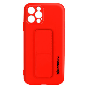 Оригинален силиконов гръб със стойка WOZINSKI Kickstand Case за Apple iPhone 12 Pro Max 6.7 червен 