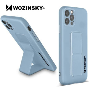 Оригинален силиконов гръб със стойка WOZINSKI Kickstand Case за Apple iPhone 12 Pro Max 6.7 син