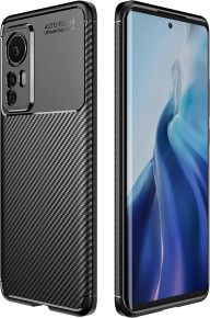 Силиконов гръб ТПУ Карбон за Xiaomi 12 5G 2201123G / Xiaomi 12x 5G 2112123AG черен 
