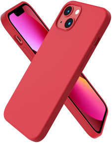 Луксозен силиконов гръб ТПУ ултра тънък МАТ за Apple iPhone 13 6.1 червен 