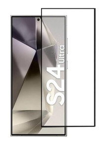 Скрийн протектор от закалено стъкло 5D FULL SCREEN Full Glue напълно залепващ за Samsung Galaxy S24 Ultra 5G SM-S928B черен кант 