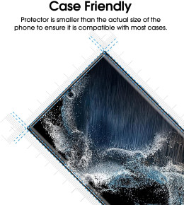 Скрийн протектор от закалено стъкло за 5D FULL SCREEN  Full Glue напълно залепващ за Samsung Galaxy S22 5G SM-S901B черен кант