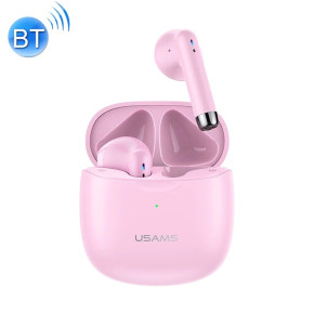 Стерео Bluetooth безжични слушалки със зареждащ кейс USAMS - IA04 TWS Earbuds розов 