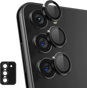 Стъклени рингове за камера за Samsung Galaxy S24 5G SM-S921B черен кант 