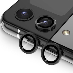 Стъклени рингове за камера за Samsung Galaxy Z Flip 4 F721 черен кант 