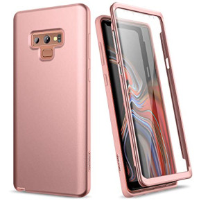 Твърд калъф лице и гръб 360 градуса със скрийн протектор FULL Body Cover за Samsung Galaxy Note 9 N960F златисто розов / rose gold