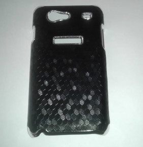 Луксозен твърд предпазен гръб кутийки за Samsung Galaxy S Advance I9070 хромиран кант черен