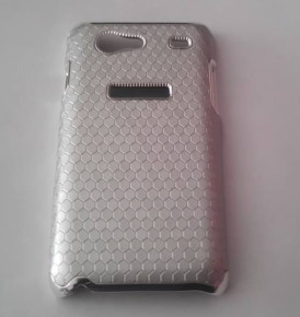 Луксозен твърд предпазен гръб кутийки за Samsung Galaxy S Advance I9070 хромиран кант бял