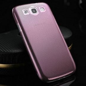 Луксозен алуминиев гръб ултра тънък PERFO за Samsung Galaxy S3 I9300 / S3 NEO i9301 розов
