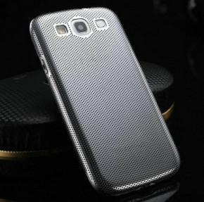 Луксозен алуминиев гръб ултра тънък PERFO за Samsung Galaxy S3 I9300 / S3 NEO i9301 сребрист