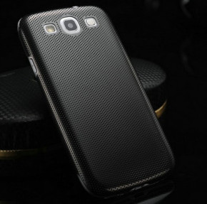 Луксозен алуминиев гръб ултра тънък PERFO за Samsung Galaxy S3 I9300 / S3 NEO i9301 черен