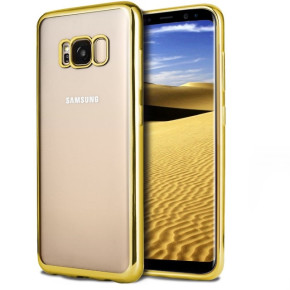 Луксозен силиконов гръб ТПУ прозрачен Fashion за Samsung Galaxy S8 G950 златист кант