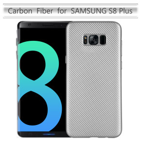 Луксозен силиконов гръб ТПУ ултра тънък Карбон за Samsung Galaxy S8 G950 сребърен