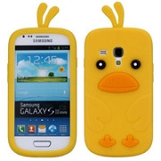 Силиконов гръб ТПУ за Samsung Galaxy S3 Mini i8190 жълто пиле