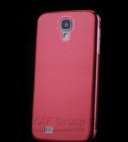Луксозен алуминиев гръб ултра тънък PERFO за Samsung Galaxy S4 I9500 / S4 I9505 / S4 Value Edition I9515 червен
