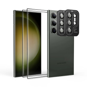 Комплект включващ 4 бр протектора от закалено стъкло за дисплей и камера ESR за Samsung Galaxy S23 Ultra 5G SM-S918B (2 бр за дисплей и 2 бр за камера)