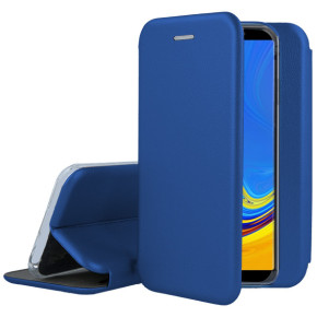 Луксозен кожен калъф тефтер ултра тънък Wallet FLEXI и стойка за Samsung Galaxy A7 2018 A750F син 