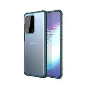 Луксозен твърд гръб матиран със силиконов кант за Samsung Galaxy S20 Ultra G988 зелен кант